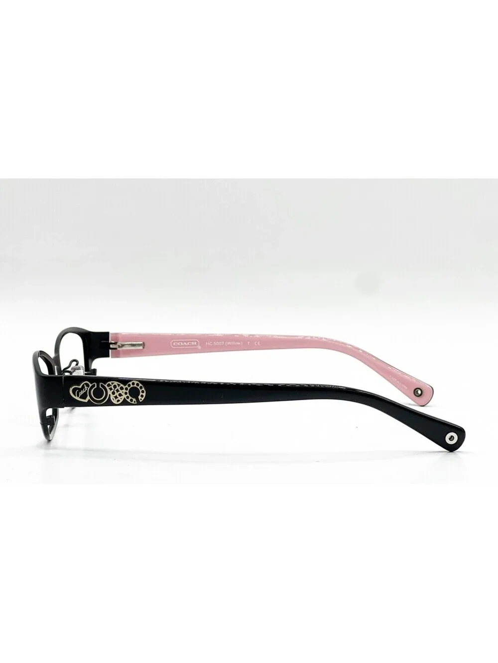 Coach HC 5007 9044 Satin Black Rectangle Authentic Eyeglass Frames 50-16